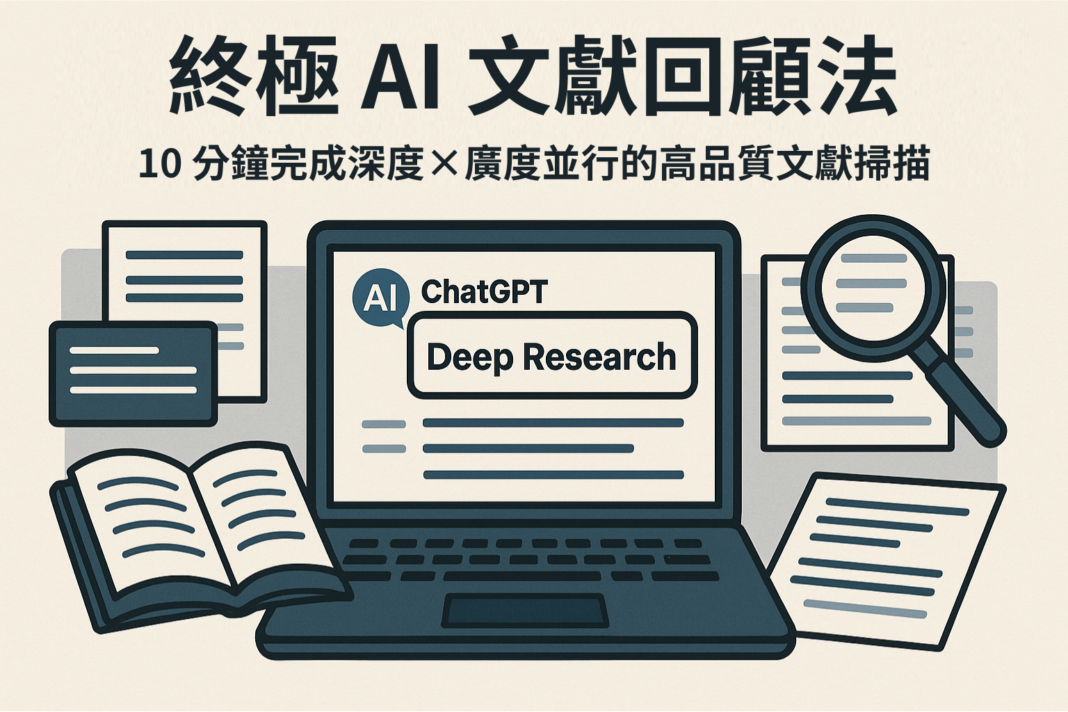 終極 AI 文獻回顧法:善用深度研究,10 分鐘打造又深又廣、精準對接需求的文獻探討